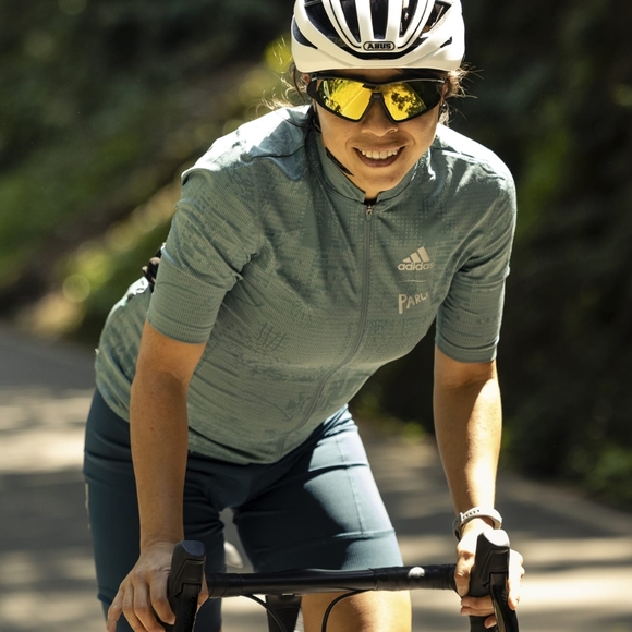 NWT Adidas x Parley Hazy Emerald Short Sleeve Cycling Jersey M - Picture 1 of 9